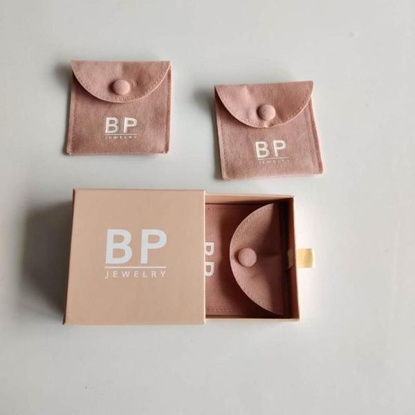 

jewelry pouches, bags wholesale 300pcs/sets custom paper box with ribbon gift packaging velvet pouch small logo, Pink;blue