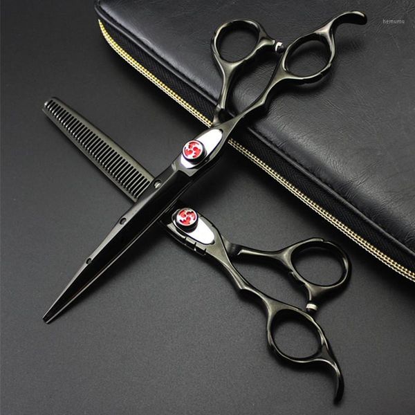 

professional japan steel left handed 7 inch laser wire hair scissors cutting barber makas thinning shears hairdressing scissors1