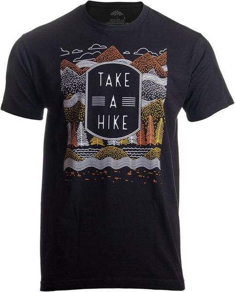 

men's t-shirts 2021 summer men t-shirt take a hike | outdoor nature hiking camping graphic saying for metal tin sign, White;black
