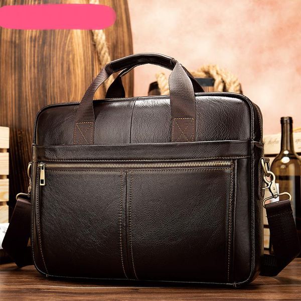 

briefcases briefcase messenger bag men's genuine leather 14'' lapoffice business tote for document 8572
