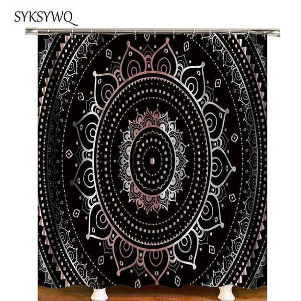 

mandala shower curtain lotus flower bath bathroom waterproof curtains