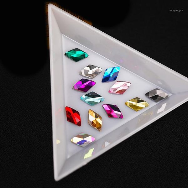 

20pcs/lot many colors diamond shape nail 6*10mm stone strass glass rhinestones for 3d nails art decorations1, Silver;gold