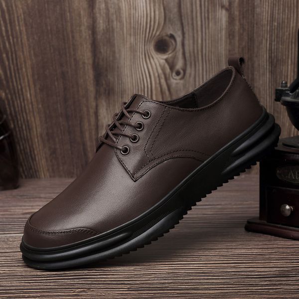 

2021 men's leather autumn sho busins drs british fashion wedding, Black