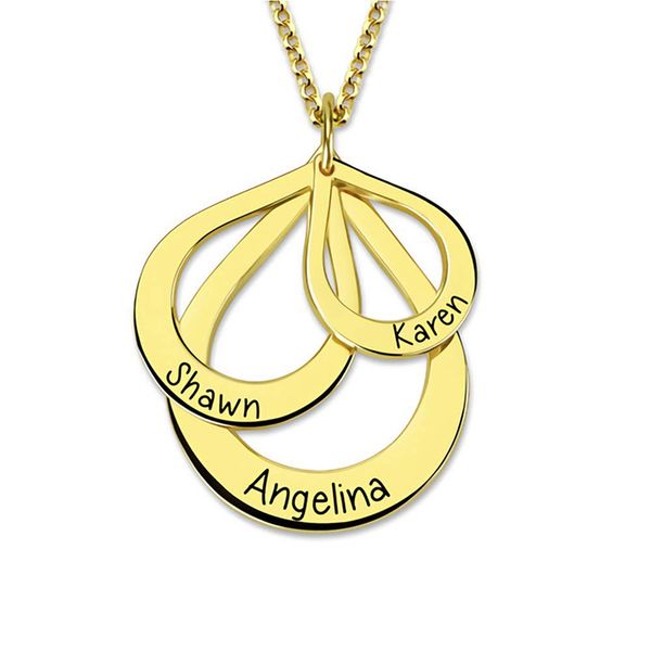 

amxiu custom stainless steel pendant necklace engrave eight names choker necklace jewelry for women mother birthday gifts, Silver