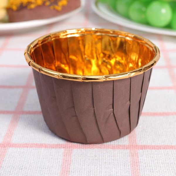 

other festive & party supplies 100pcs disposable curled cake cups heat-resistant muffin cup baking cupcake wrappers (coffee and golden)