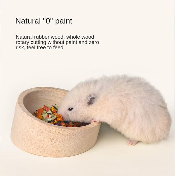 

small animal supplies wooden hamster bowl anti-turning golden bear chipmunk feeding cage landscaping