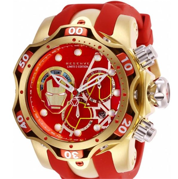 

wristwatches undefeated invicible uxury chinese year limited steel red in europe and america quartz men 's watch, Slivery;brown