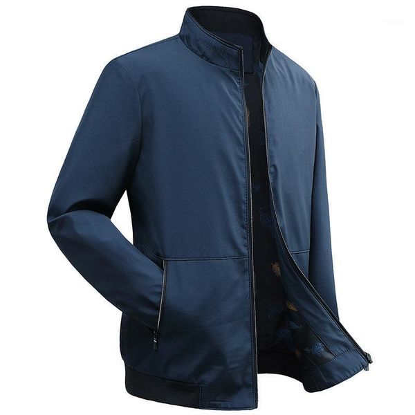 

men's jackets mrmt 2021 brand jacket business casual solid color stand up collar thin thick large size top, Black;brown