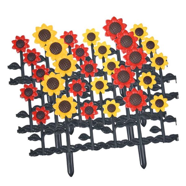 

fencing, trellis & gates 5pcs detachable sunflower plastic edging garden picket fence plant borders outdoor decoration of famil