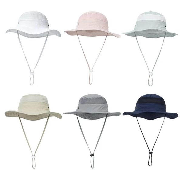 Cappelli da sole secchiello INS all'ingrosso per bambini Qualità per bambini 6 colori neonate moda Cappellini di paglia Big Grass Fisherman