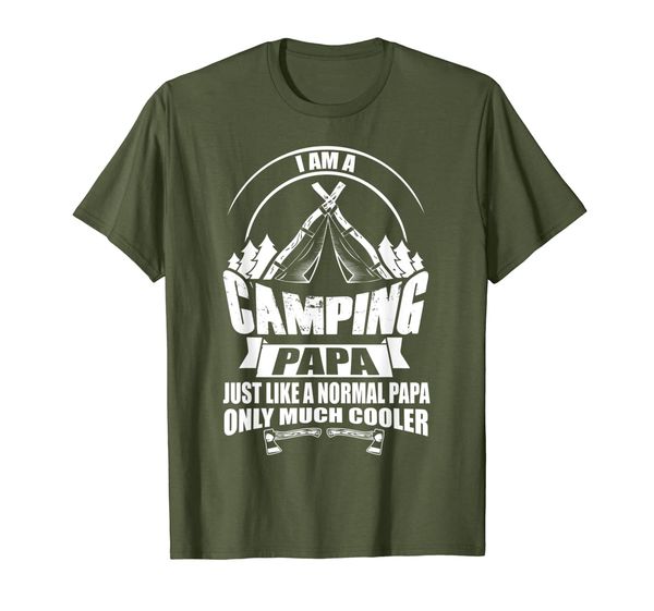

i'm a camping papa t shirt, just like a normal papa t shirt, White;black