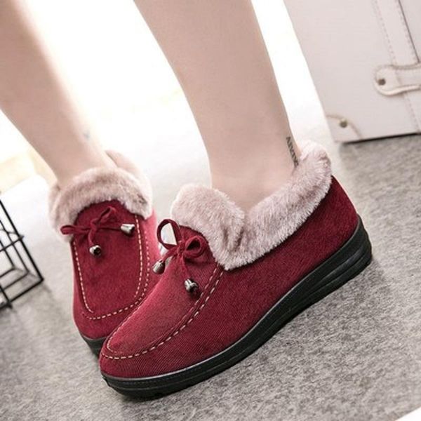 

boots 2021 winter women's thick warm cotton shoes middle-aged and elderly flat-bottom plus cashmere mother's, Black