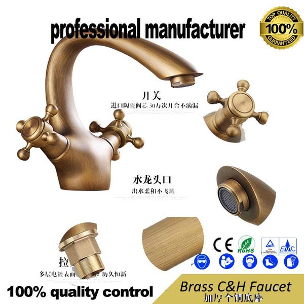 

bathroom sink faucets copper antique european faucet retro basin washbasin above counter single hole and cold water