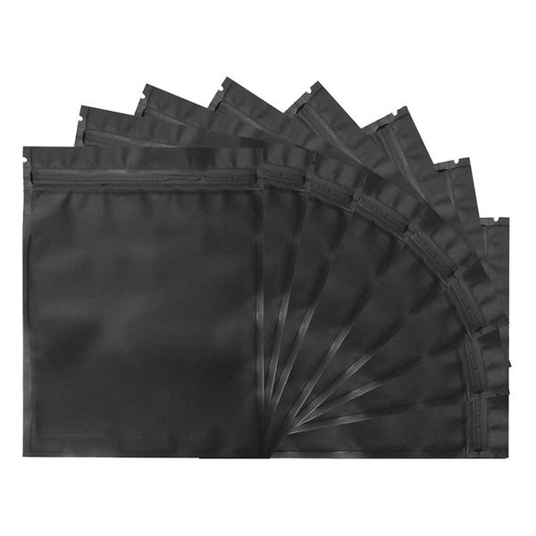 

storage bags 100 pcs mylar bags,5.5 x 7.8 inch resealable foil pouch bag zipper closure matte black