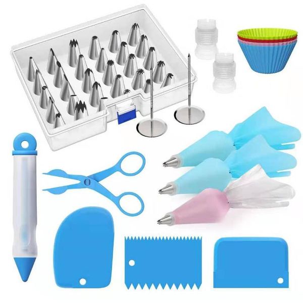 

baking & pastry tools 56-piece set silicone bag tips kitchen nozzle cake decorating diy icing piping cream bags