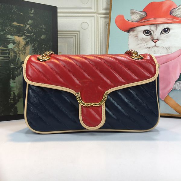 

women luxurys designers bags 2021 fashionable one-shoulder messenger bag noble classic color matching retro comfort model: 443497 size 26cm