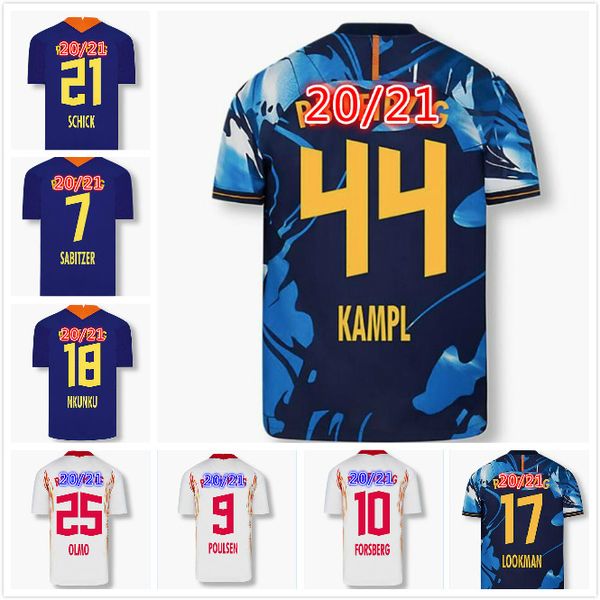 

2021 schick poulsen werner soccer jerseys footbal shirts 20 21 sabitzer forsberg klostermann nkunku halstenberg laimer, Black;yellow
