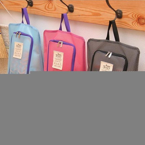 

portable travel shoe bag zip view window pouch storage waterproof drop boxes & bins