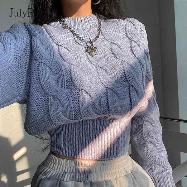 

blue casual o-neck high waist knitted pullover women autumn winter full sleeve short knitted sweater female jumpers, White;black