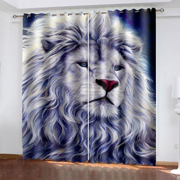 

luxury blackout 3d window curtain for living room lion curtains & drapes