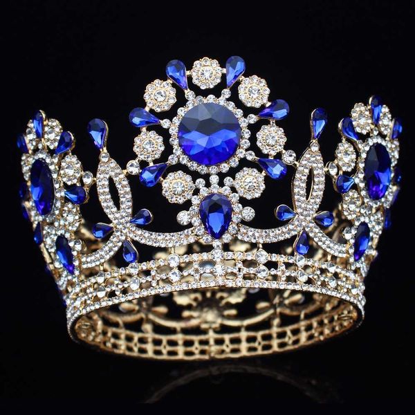 Большой кристалл свадьба свадебные свадьбы Tiara Crown Breade Hudifeeger женщины королева выпускного дневника для волос украшения головы ювелирные изделия аксессуары х0625