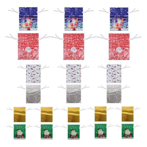

gift wrap 30 pcs aluminum foil christmas drawstring candy bags packaging