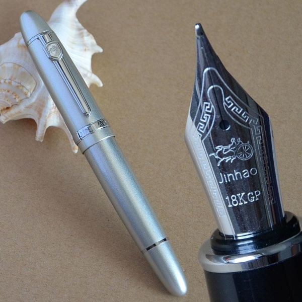 

18kgp 0.7mm broad nib noble jinhao 159 silver thick fountain pens