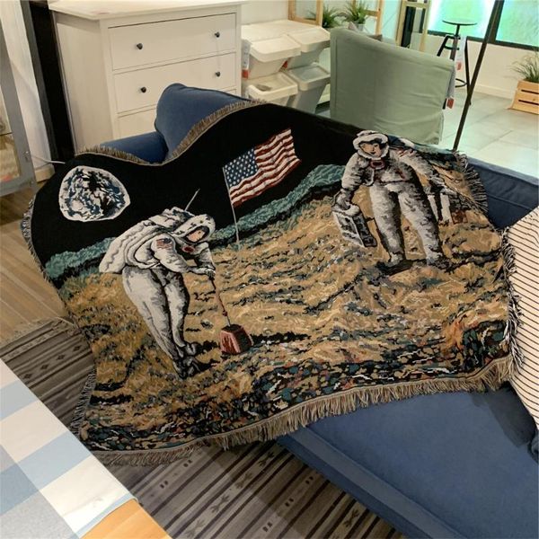 

blankets vintage astronaut universal throw home bed blanket chair lounge divan sofa cover non-slip slipcover wall carpets