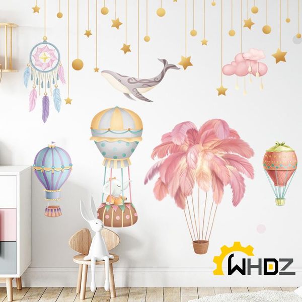 

wall stickers nordic feather air balloon for living room kids rooms decor removable cute diy decals