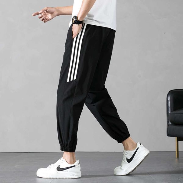 

shorts men's summer casual pants capris, White;black