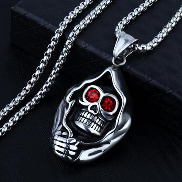 

pendant necklaces 2021 men's stainless steel necklace punk anime metal chain cosplay women men accessories choker jewelry, Silver