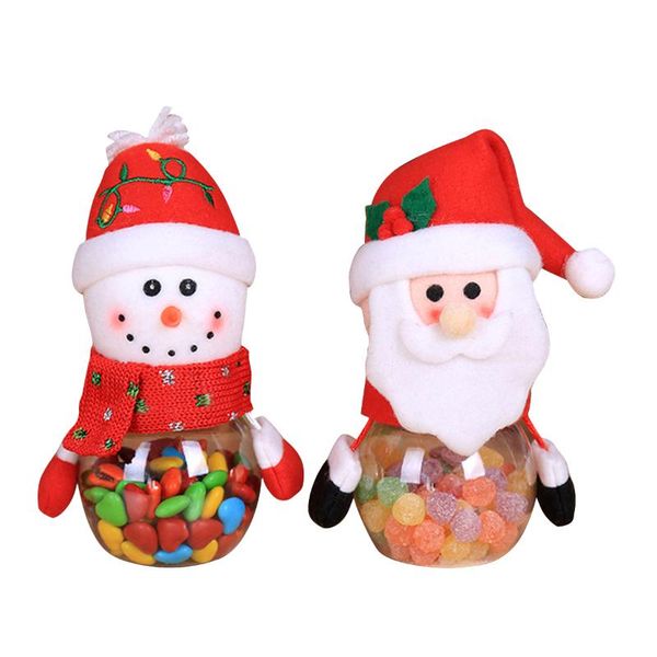 

party favor candy jar with lid, christmas cookie bulk food storage container cute cartoon doll