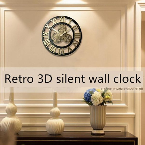 

34cm / 40cm 50cm 60cm 70cm industrial gear wall clock decorative style mute clocks