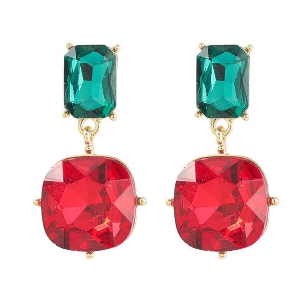 

dangle & chandelier exaggerated women's pendant earrings, alloy diamonds, geometric glass diamond trendy super flash earrings, Silver