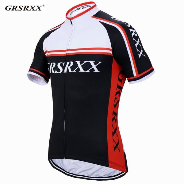 

racing jackets grsrxx mtb cycling shirts 2021 summer 100% polyester jersey quick-dry short sleeve bicycle sportswear for men, Black;red