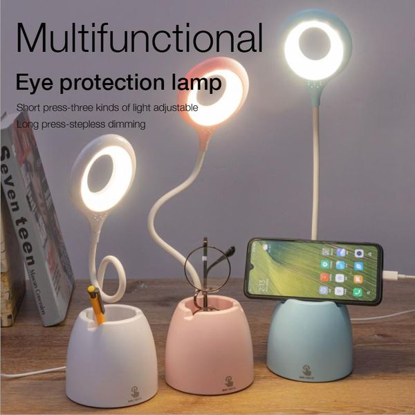 

table lamps led lamp usb touch night light stepless dimming bracket pen holder desk eye protection learning multi-function