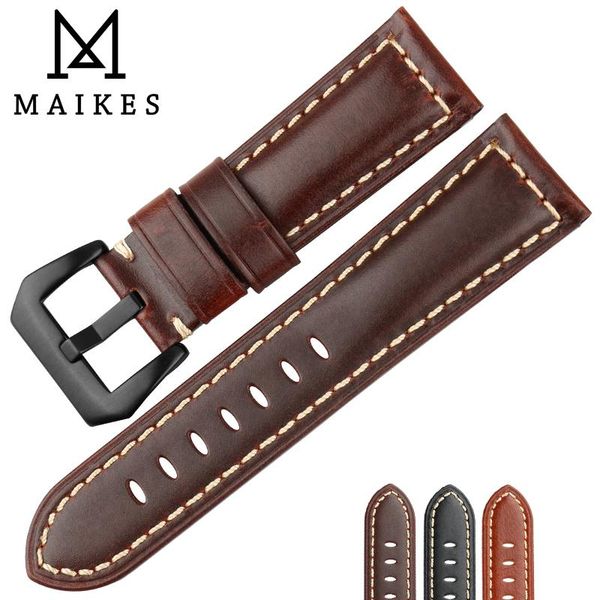 

watch bands maikes latest accessories genuine calf leather 22mm 24mm 26mm watchband strap & band bracelets gifts, Black;brown