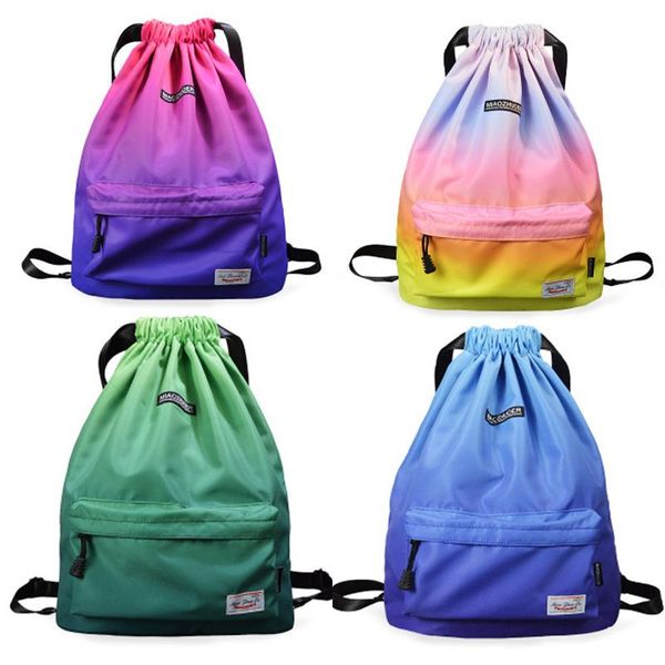 

outdoor bags sports lightweight men and women drawstring backpack running waterproof travel fitness swimming bag soft back