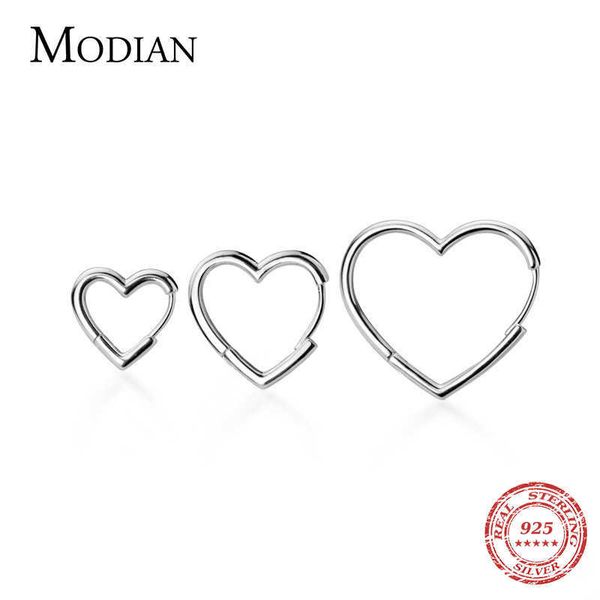 

genuine 925 sterling silver glossy hearts hoop earring for women gift simple fashion korea style jewelry bijoux 210707, Golden;silver