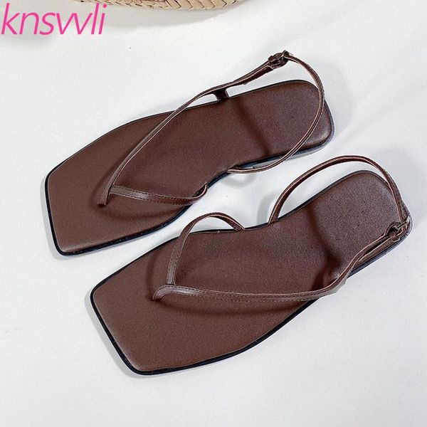 

sandals 2021 gladiator women flats beach shoes woman genuine leather narrow band summer ladies designer, Black