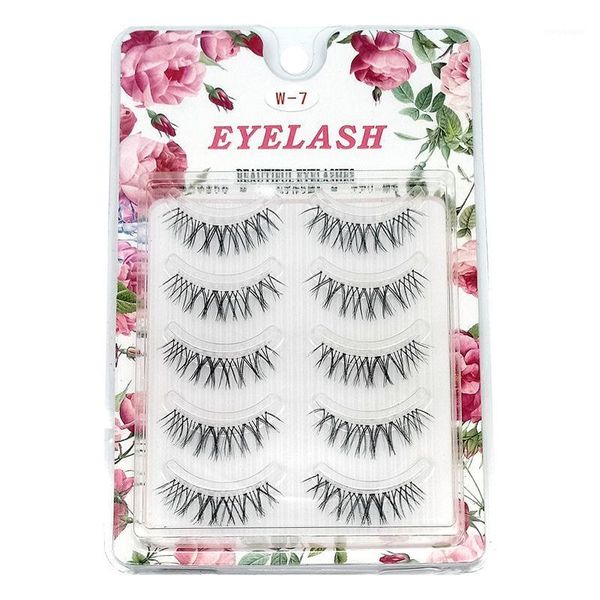 

5pairs/box japanese false eyelashes 3d artificial fiber soft natural simulation cross sharpened1