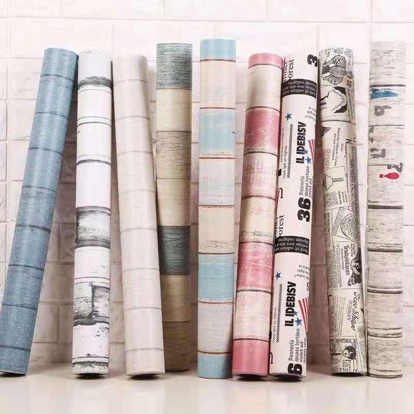 

wallpapers pvc self-adhesive wallpaperwood grain wall paper deskkitchen counter decoration sticker furniture living room film