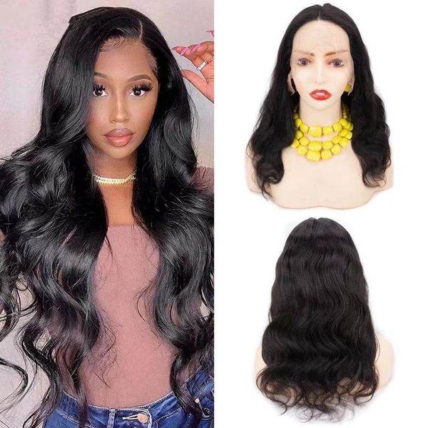 

lace wigs body wave front wig for black women 13x4x1 human hair peruvian remy, Black;brown