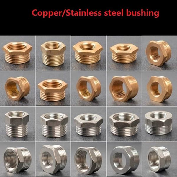 

watering equipments nuonuowell 1pc copper / stainless steel thread cored joint 1" to 3/4" 1/2" pipe metal adapter connector f