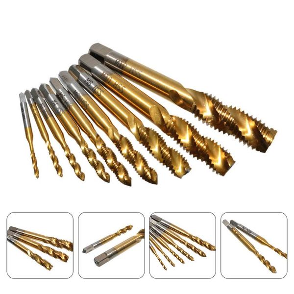 

hand tools 9pcs screw thread tap drill bits kits machine for hole tapping