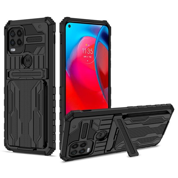 Custodie antiurto resistenti, copertura protettiva, cavalletto con porta carte, adatta per Moto G Stylus 5G/G9 plus/G STYIUS 2021/G power/G30/G20/G10/G10 Power/MOTO G PURE/G Power 2022