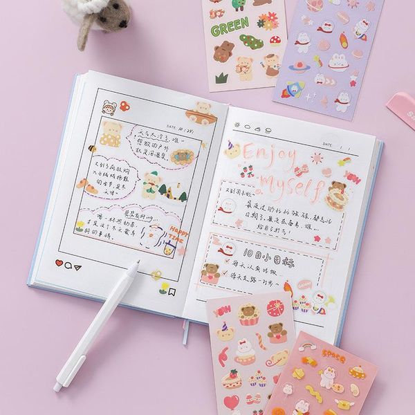 

gift wrap cartoon bear sticker pet kawaii diary scrapbooking decoration stationery stickers home decor girls toys supplies