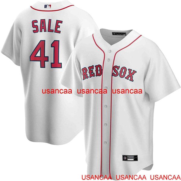 Maglia Chris Sale bianca # 41 cucita Home Player Uomo Donna Youth Baseball XS-5XL 6XL