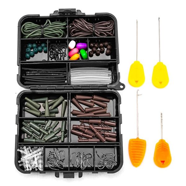 

fishing accessories 143pcs carp tackle box clips hooks swivels baiting needles terminal rigs pesca baits set