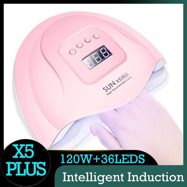 

nail dryers sun x5 plus pink manicure lamp four-timing 120w 36led uv auto quick dry professional gel dryer